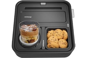 CouchConsole Original Tray - Drinks & Snacks Sofa Caddy with Armrest, Table with Phone Stand- TV Remote Control Storage and Organizer - for Living Rooms, RV, and Cars, Black/Gray