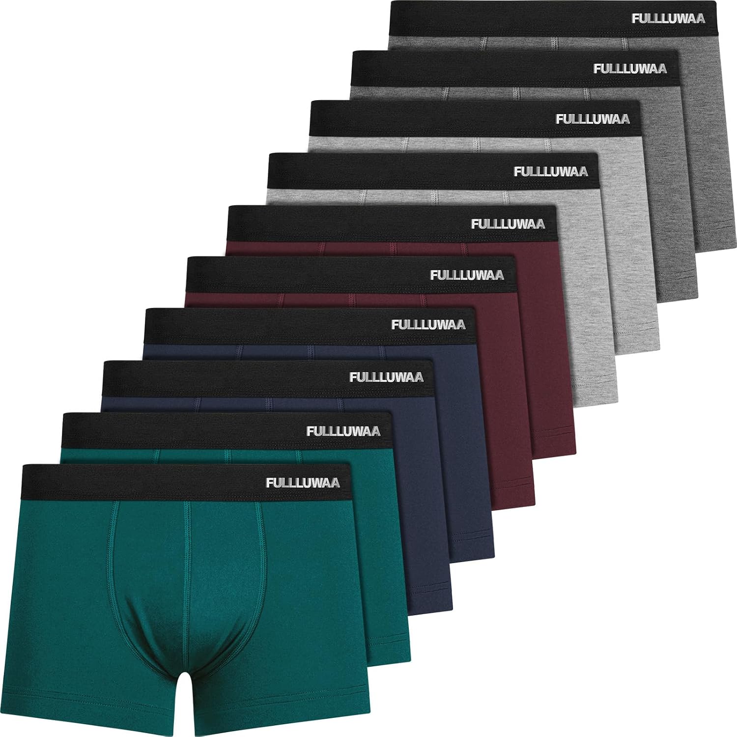 Fullluwaa Hommes Boxer 10 Piece Set Retroshorts Hommes Pantalon Coton Sous-Vêtements Soft Fit