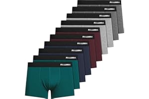 Fullluwaa Boxer Uomo 10 Pezzi – 95% Cotone, Elasticità, Taglia M-4XL, Lavorazione Squisita & Tessuto Morbido