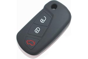 CYK WWW. COVERYOURKEY .DE Schlüssel Hülle FE für 3 Tasten Auto Schlüssel Silikon Cover - Finest-Folia (Schwarz)