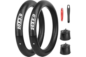 GRELiving Lot de 2 chambres à air de vélo 20 x 3,0/26 x 3,0, 20/66 pouces avec valve Schrader AV35 mm, convient pour Fat Bike/VTT/E-Bike