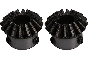 BQLZR 26 mm diametro 18 mm altezza argento nero 45 # acciaio modulo 1.5 16 denti ingranaggi conici, confezione da 2, argento/nero