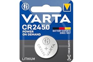 VARTA Piles Bouton CR2450, lot de 10, Power on Demand, Lithium, 3V, emballage sécurisé pour les enfants, pour les appareils Smart Home, clés de voiture et d'autres applications