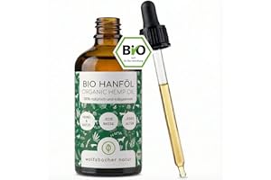 Wolfsbacher Natur - Aceite de cáñamo orgánico para Perros y Gatos 100ml I 100% Natural y prensado en frío - Ayuda para el Pelo y la Piel con Omega 3-6-9, calmante para Perros