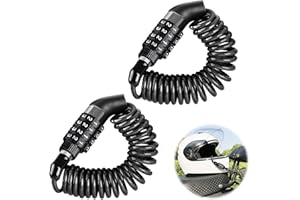 HFDONGL 2 sztuki zapięcia do kasku, zapięcie kablowe z kodem numerycznym, 4-cyfrowe zapięcie rowerowe, małe zapięcie na narty do motocykli, skuterów, drzwi samochodowych, garaży