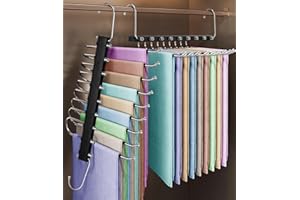ZOUNIN 9 in 1 Grucce Pantaloni Salvaspazio, 2 Pezzi Gruccia Pantaloni, Acciaio Inox Antiscivolo Multifunzione Appendini, Porta Pantaloni per Armadio, Appendi Pantaloni da Armadio, per Jeans, Sciarpe, Gonne