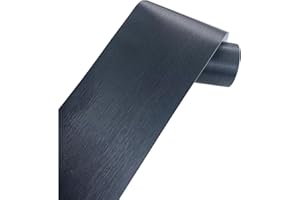 MESOAR Adesivi in metallo imitazione spazzolato, 5 metri, autoadesivi da parete, bordo per porta, telaio della finestra, decorazione cornice in acciaio inox, bordo (nero)