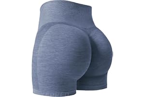 YEOREO Women Gym Short High Waist Tummy Control Scrunch Butt Seamless Workout Butt Lifting 5" Cycling Shorts