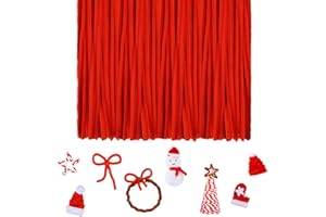 LLMtn 200 Stück 6mm X 30CM Pfeifenreiniger, DIY Basteln Cartoon-Chenilledraht für Drahtskulpturen (200Rot)