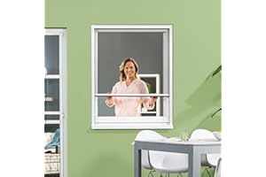 ‎EMPASA empasa Insektenschutz Fliegengitter Rollo Insektenschutzrollo Fenster SMART in verschiedenen Größen, Selbstbausatz, weiß, braun oder anthrazit