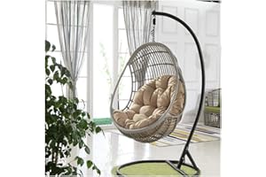 YLXD Silla Colgante Huevo con Cojín Suave de Engrosamiento para Mimbre, Hamaca Jardín (Kcolic Sin Silla)