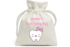 Chicken Craft Personalised Tooth Fairy Bag - Custom Name Keepsake for Lost Teeth - Tooth Fairy Gift for Boys & Girls - Drawst