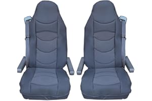 FLEXZON 2x UNIVERSAL BLACK PREMIUM COMFORT PADDED SEAT COVER CUSHION FOR TRUCK LORRY CAB