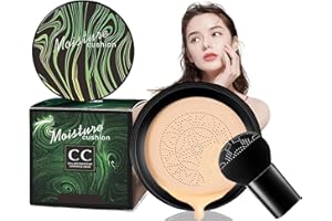 Air Cushion Foundation HOUSN CC Creme Flüssige Foundation Make Up Pilzkopfschwamm Concealer Pilzkopf Luftkissen BB Cream Make-up-Basis, Gleichmäßiger Hautton (Natürlich)