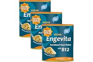 MARIGOLD HEALTH FOODS Engevita Savoury Yeast Condiment With B12 125 g (Pack of 3)