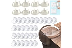 DKBT doesnotapply 36 Pcs Corner Protectors & Child Proof Plug Socket Covers Baby Proofing Corners Against Sharp Corner Clear Table Corner Protectors for kids with Strong Adhesive Tape,35*35*25