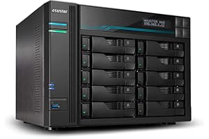 Asustor Lockerstor 10 Pro AS7110T 10 Bay NAS Enclosure - Network Attached Storage, Quad Core 3.4GHz CPU, 8GB RAM DDR4, M.2 NVMe SSD Caching (Diskless)