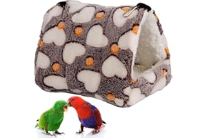 NINGVIHE Large Winter Warm Bird Nest House, Comfortable Bird Bed for Cage, Warm Plush Parrot Hanging Bed Cave Hideaway Cage Toy for Parakeet, Cockatiel, Lovebird, Budgie, Canary, Cockatoo, African