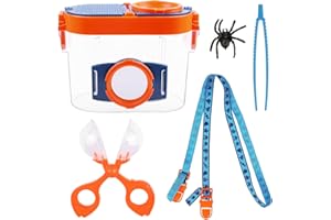 Becherlupe Set Fizdoqg Becherlupen für Kinder Beobachtungsbox Lupenglas für Kinder Lupendose mit Riemen, Insektenklammern, Pinzette für Kinder zum Beobachten von Insekten