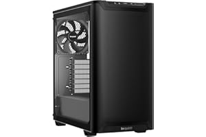 be quiet! Pure Base 501 Airflow Window Black PC-Gehäuse, 2 vorinstallierte Pure Wings 3 140mm PWM-Lüfter, hoher statischer Druck, USB 3.2 Gen. 2 Type C, geräumiges Design, Seitenfenster aus Temperglas