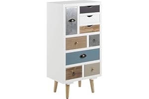 AC Design Furniture Suwen Cajonera, Al.: 98 x An.: 48 x Prof.: 32 cm, Multicolor, Madera, 1 pz