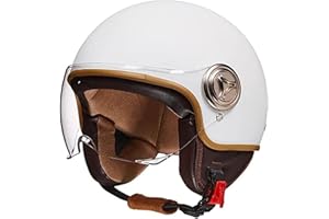 GZEZHA Vespa 3/4 Halber Motorradhelm, Retro-Motorradhelm, ECE-Zugelassener Retro-Jet-Helm Für Damen Und Herren, Moped, Motorrad, Helikopter