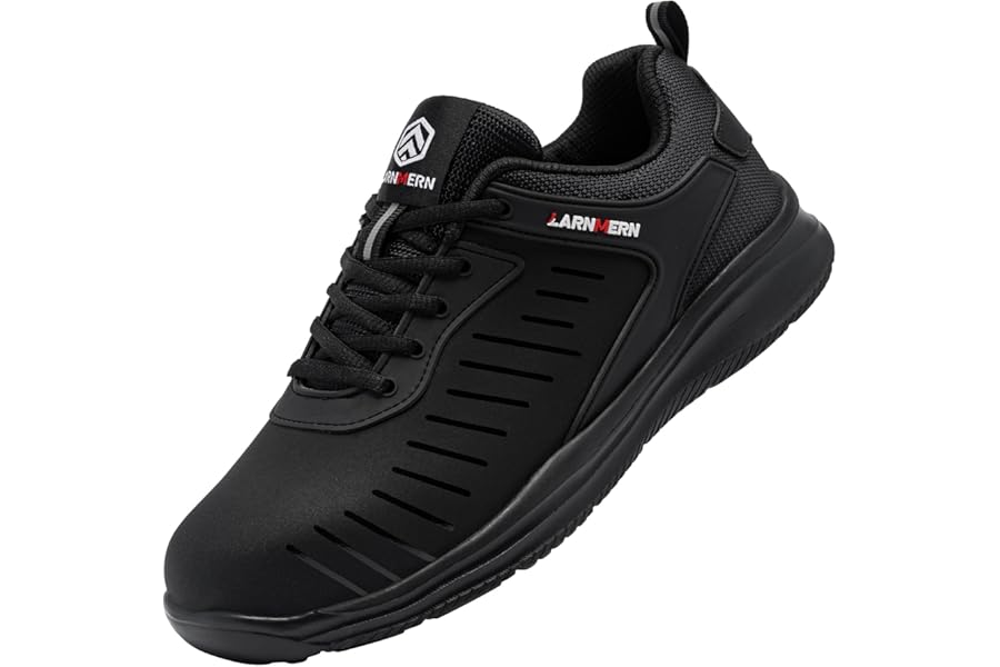 LARNMERN Safety Trainers Steel Toe Cap Trainers Men Women Puncture Proof Safety Shoes Comfortable Work Shoes Lightweight Breathable Cushioning