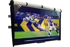 BOZZCOVERS Outdoor TV-Abdeckung 86-90 Zoll – mit Frontklappe – wetterfest, wasserdicht, weiches Innenfutter, mit Bodenabdeckung, Schwarz