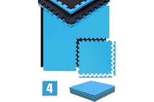 eyepower Alfombra Gimnasio en Casa 4 cm: 1m² Suelo Gimnasio - 4 Colchonetas Grandes - 50x50 Esterilla Gimnasio EVA - Suelo Goma Gimnasio Puzzle Suelo Gimnasio Tapete Fitness - Defectos Ópticos Menores