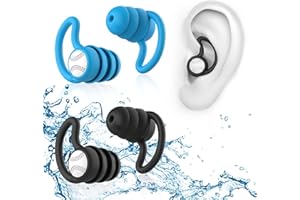 WLSCTY Waterproof Swimming Ear Plugs for Adults - 2 Pairs Silicone Swim Earplugs for Surfing,Diving,Showering and Other Water Sports - Keep Water Out and Ear Protection.