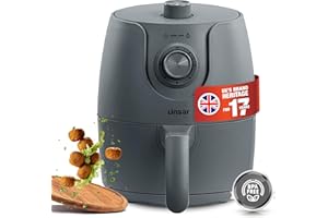 Linsar - Hot Air Fryer - 1.8L - incl. Timer and Individual Temperature Adjuster - Oil Free - More Energy Saving & Faster than Traditional Ovens - 1200 Watt (Grey)