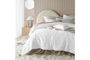 room99 Noemi Elegancka narzuta na łóżko 200 x 220 cm, narzuta na łóżko 2-osobowe, nowoczesna, pikowana, narzuta na sofę, idealna jako narzuta na łóżko z frędzlami, biała