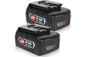 Dosctt 2X BAT610G 5.5Ah Remplacement pour Bosch 18V Batterie BAT621 BAT609G BAT610G BAT618G BAT618 BAT619 BAT619G BAT620 1600A002U5