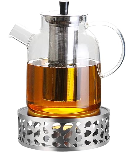Glazen Theepot met Filter - 1.5L - Voor Losse Thee - Met Filter