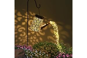 Arrosoir avec Lumières Solaire Féeriques Décoration Jardin Arrosoir Lumières, GuKKK Arrosoir Lumineuse Solaire Exterieure, IP65 Imperméable, Solaire à LED l'Extérieur avec Support Lumières (E)