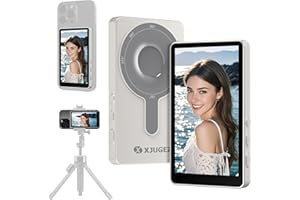 XJUGEZ Mobile Phone Selfie Monitor for iPhone -1080P Vlog Selfie Screen for Android, 4 Inch Selfie Monitor Screen Wireless, 3.5H Remote Controlled Magnetic Vlog Accessories Screen for Live Stream