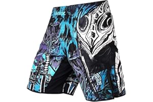 LAFROI Mens MMA Cross Training Boxing Shorts Trunks Fight Wear with Drawstring and Pocket-QJK01