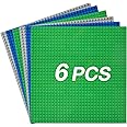 JNZong Classic Major Brands Building Base Plates for Bricks,10in x 10in, Pack of 6, Multicolor