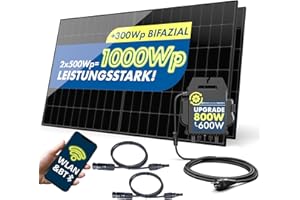 SPAUN Balkonkraftwerk 1000W p | 800W Komplettset mit bis zu 1300Wp bifazialer PV-Leistung und 15m Anschlusskabel zum Einstecken in die Steckdose - Wifi Fernüberwachung, Mini-PV-Anlage, N-TOPCon