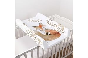 BABY COMFORT Baby Hard Base Changing Mat/Top Changer 70x50 cm fits 120x60 cm Cot Unisex Wedge Anti Roll Nappy Newborn Baby Waterproof Changing Mat with Raised Edges (Red Fox)