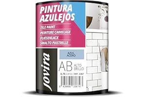 JOVIRA PINTURAS Vernice Per Piastrelle 750 ml | a Base d'acqua. Date un nuovo look alla vostra cucina e al vostro bagno. (750 Millilitri, Blu Acciaio). F-16