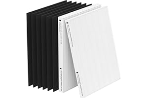CFKREYA Lot de 2 filtres de rechange HEPA authentiques, compatibles avec les purificateurs Fellowes AeraMax 290300 et Fellowes DX95, HF300AP300PH, pièce # 9287201, 2 True HEPA et 6 préfiltres à charbon
