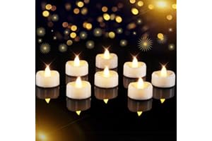 AMAGIC 12 Pack Warm White Tea Lights Battery Candle FLameless, Realistic Bright Last 100 Hours for Home Decoration Christmas Halloween Eve Christmas Decoration