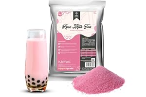 WILD MONK Rose Milk Tea Premium Bubble Tea Powder by Bubble Tea House Company (1 kg) - 33 Servings - Make Bubble Tea at Home - Ideal for Frappes, Coffee, Boba Tea, Milkshakes - Gluten Free, Halal Certified