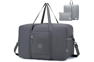 SPAHER Sac de Voyage Cabine Avion Bagage Cabine 55x35x25 KLM Air France Transavia Sac de Sport Weekend Femme Homme 50L Imperméable Bagage a Main Travel Duffle Bag avec Bandoulière Amovible