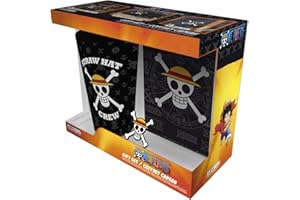 ABYstyle One Piece Straw Hat Crew 400ml Glass & A6 Notebook & Pin Badge Gift Set