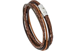 Simaru Designer Lederarmband – Wickelarmband für Herren & Damen aus pflanzlich gegerbtem Leder mit Edelstahl Magnet Verschluss – Made in Germany