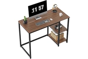 WOHOMO Scrivania per Computer 100 cm con 2 Ripiani - Moderna Postazione da Lavoro per Casa, Ufficio, Studio e Camera da Letto