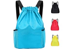 DIDISEEN Drawstring Bag Waterproof Swim PE Bag Unisex Large Sports String Backpack Oxford Fabric Gym Sack for School Travel Swimming Holidays Climbing Hiking (50 * 44)