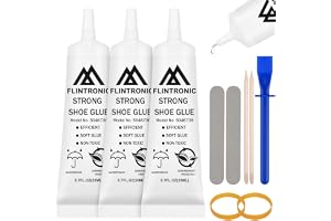 Flintronic 3 x 20 ml speciellt lim skolim extra starkt, sullim hällim läderlim, elastiskt och transparent textillim, reparati